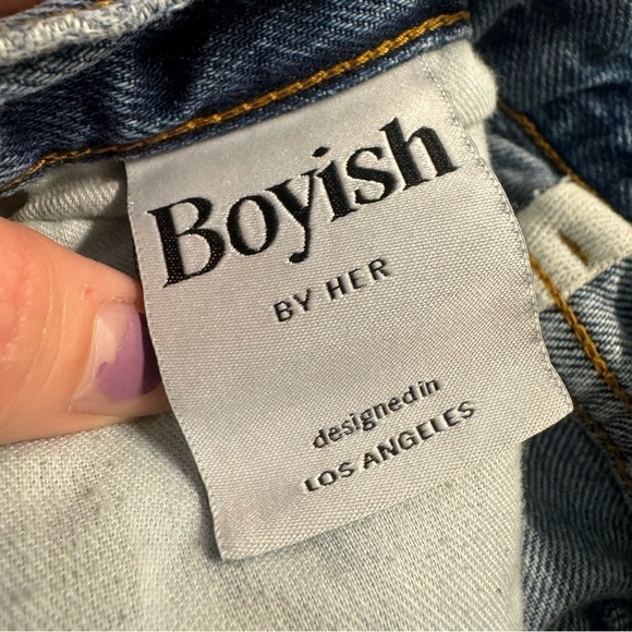 Boyish by Her 26 The Casey Crossover Asymmetrical in Rear Window Wash Jeans - Picture 4 of 12